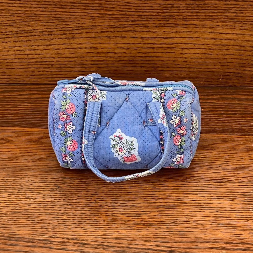 Small Blue Duffel Bag with Handles